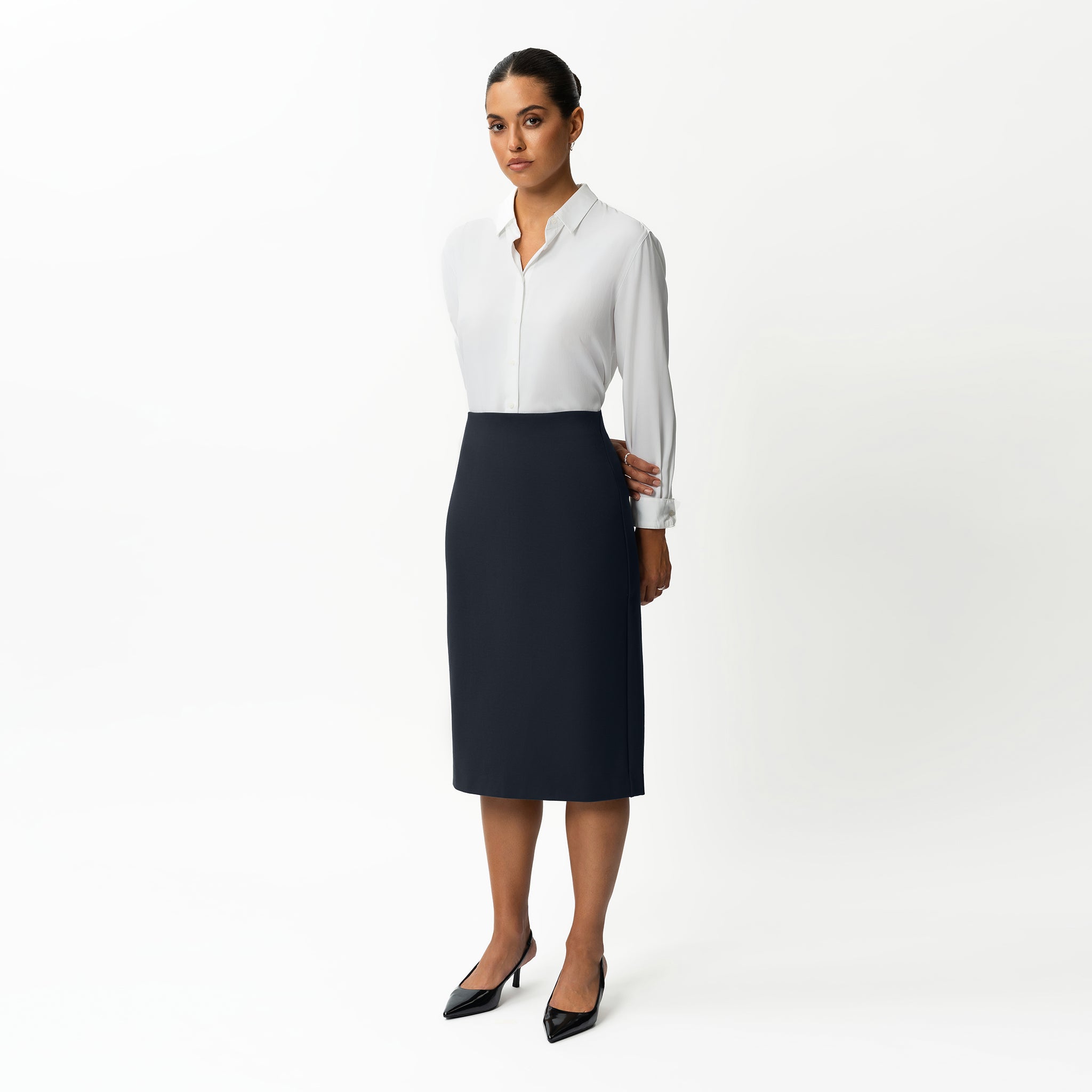 Tailored Ponte Midi Skirt - Ninepine