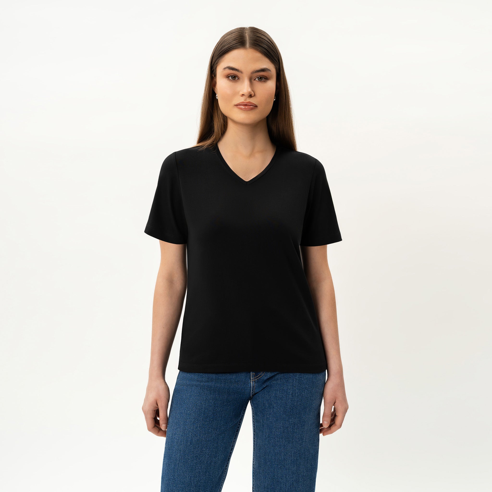 V-neck Pima T-shirt - Ninepine