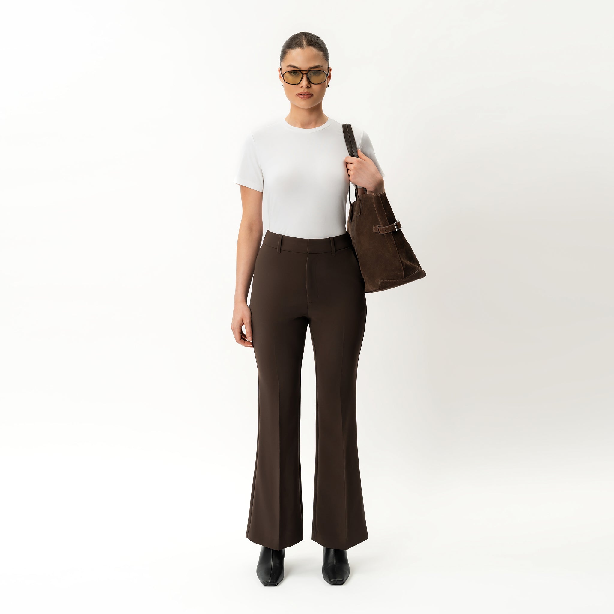 Crepe Bootcut Trouser - Ninepine