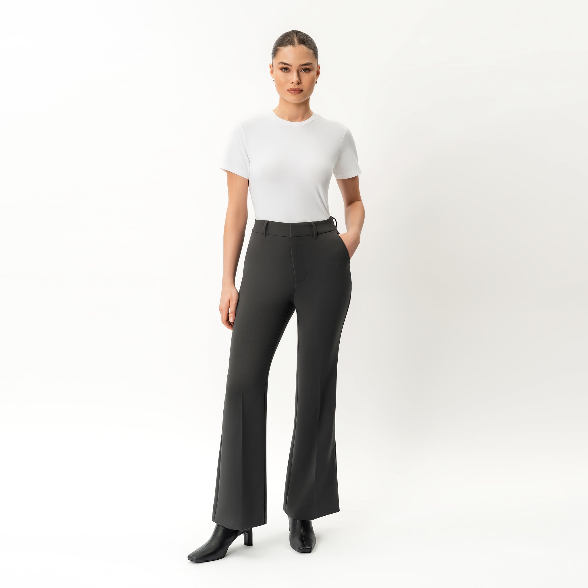 Crepe Bootcut Trouser - Ninepine