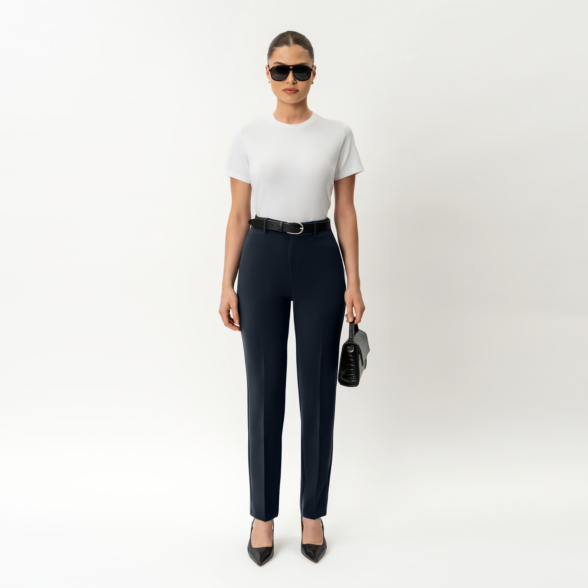 Crepe Slim Trouser - Ninepine