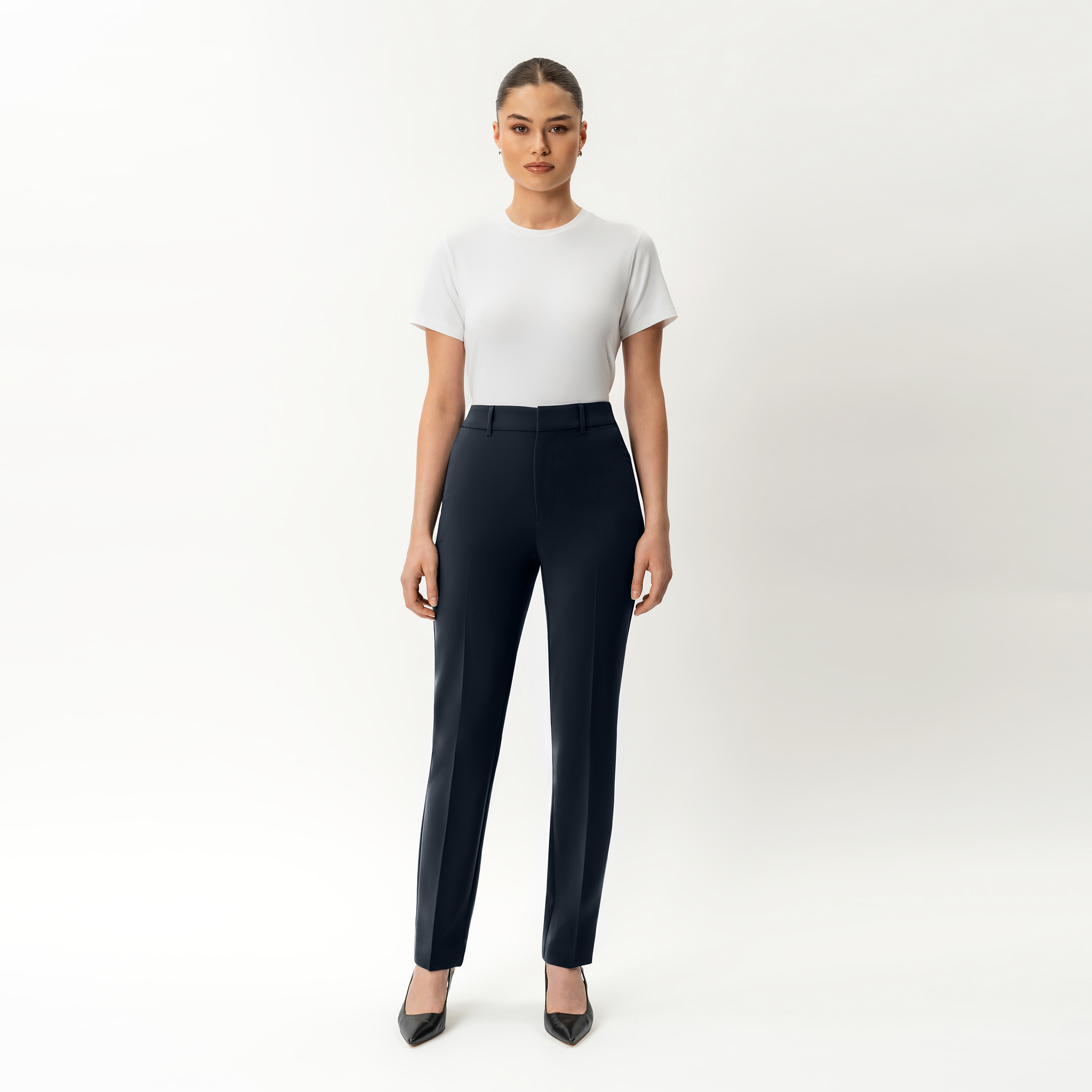 Crepe Slim Trouser - Ninepine