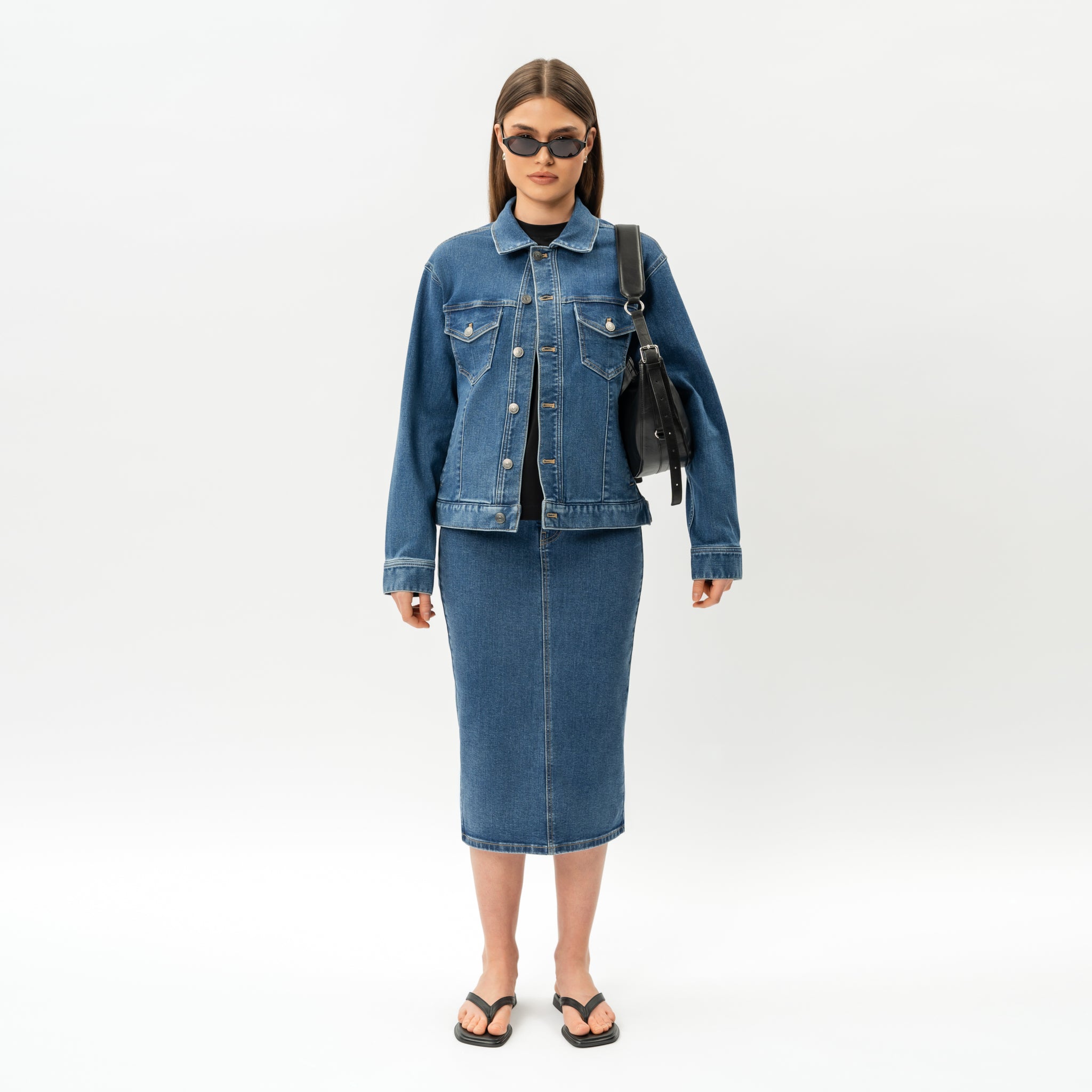 Stretchy ComfortDenim™ Skirt - Ninepine