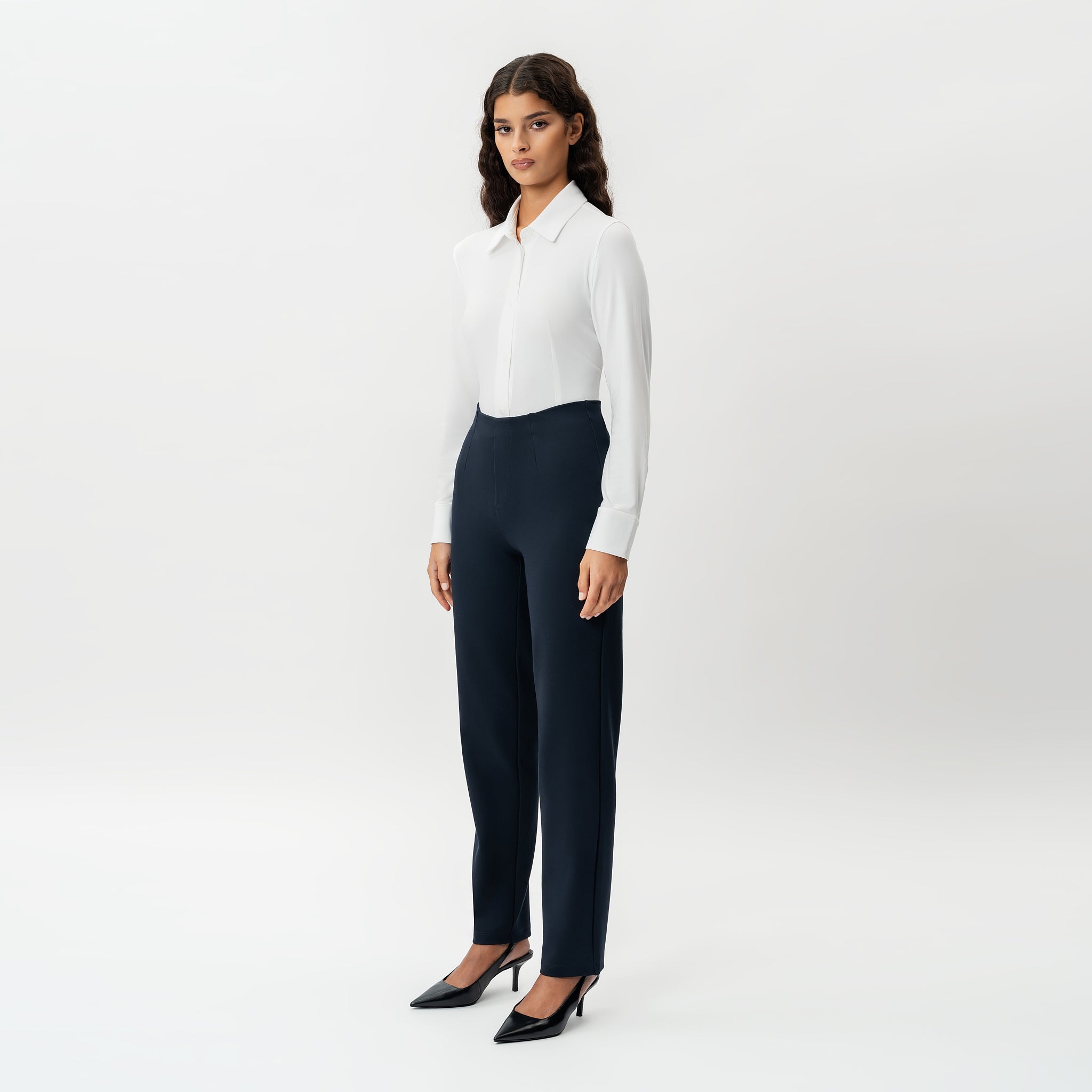 Tailored Ponte Straight Trouser - Ninepine