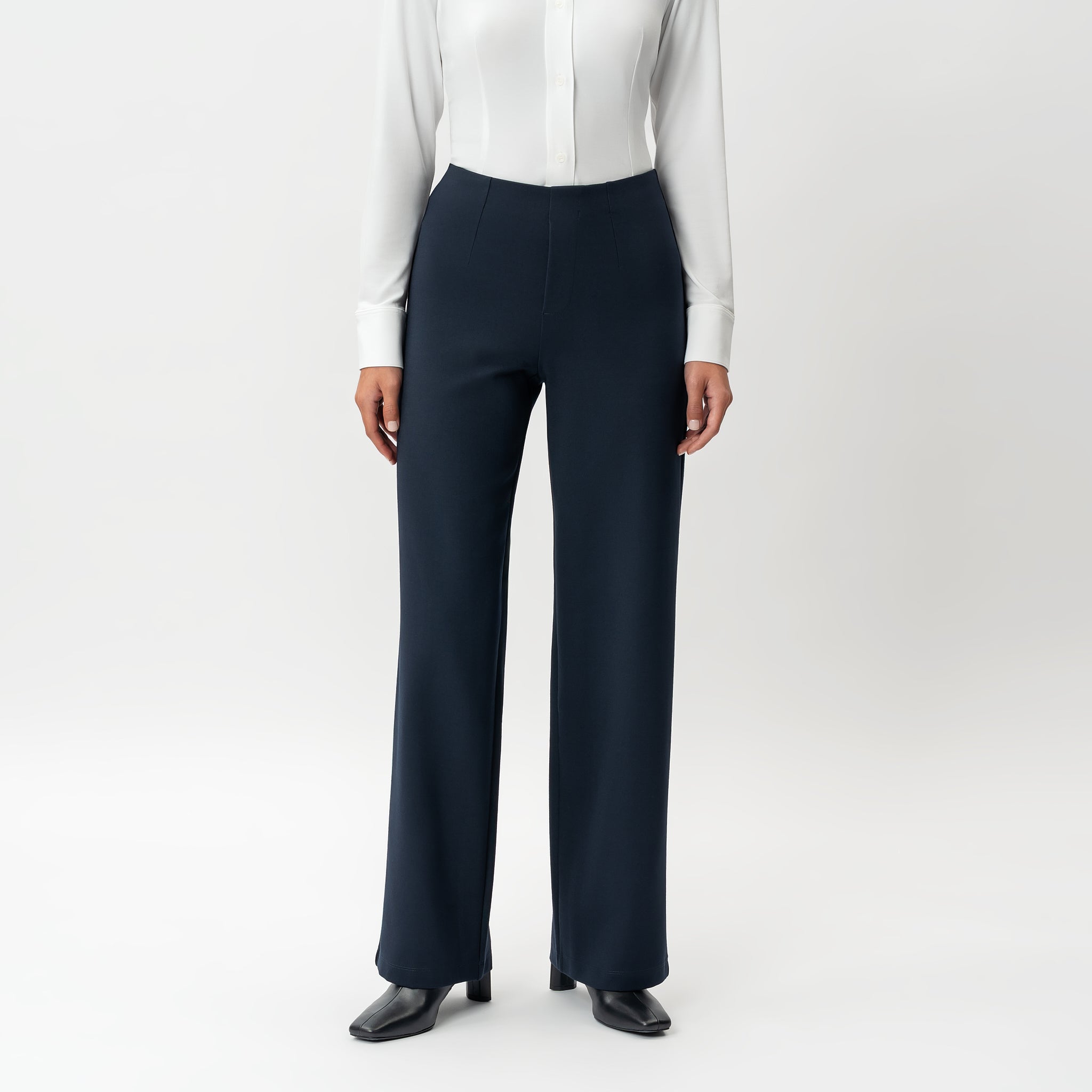 Tailored Ponte Relaxed Trouser - Ninepine
