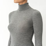 Merino Wool Ribbed Turtleneck - Ninepine