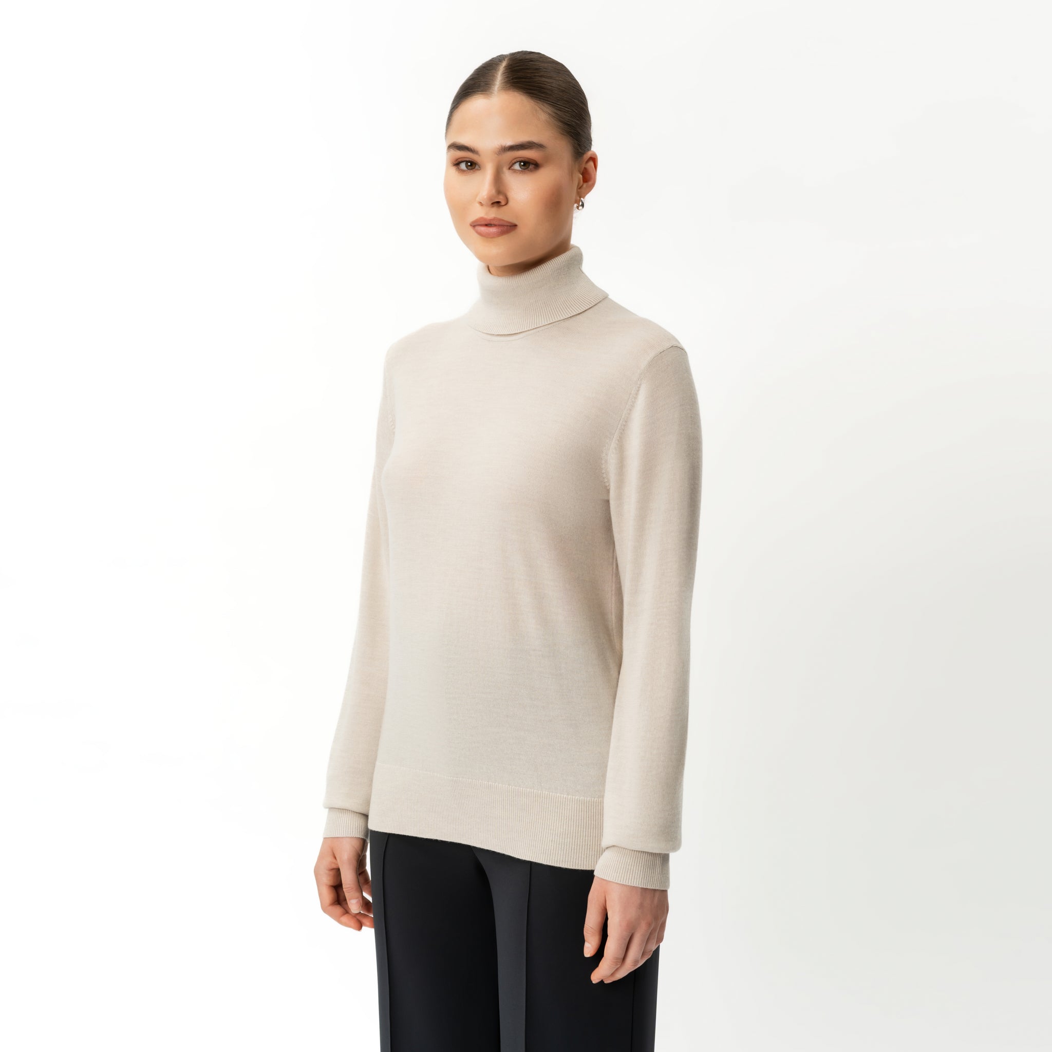 Merino Wool Relaxed Turtleneck - Ninepine