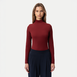 Soft Turtleneck Long-sleeve Burgundy